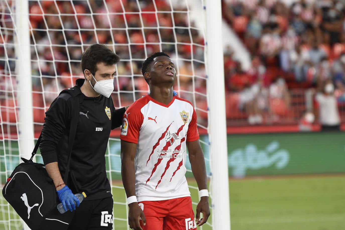 La lesión de Ramazani truncó las aspiraciones de la UD Almería frente a Las Palmas. 