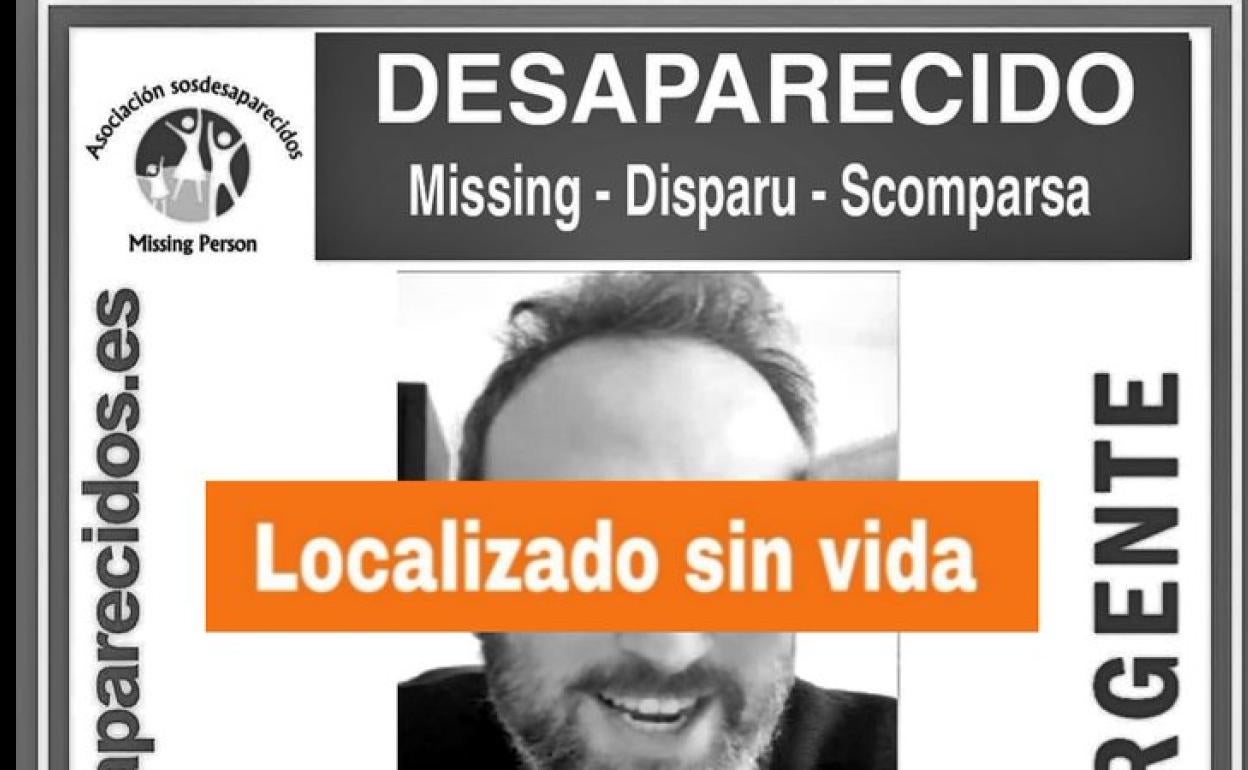 Imagen difundida del desparecido