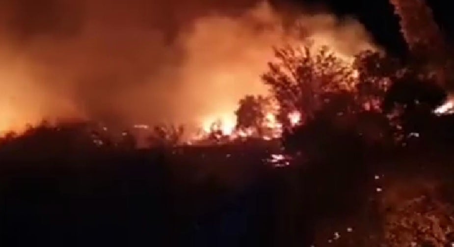 Incendio en el paraje Río Chico de Órgiva