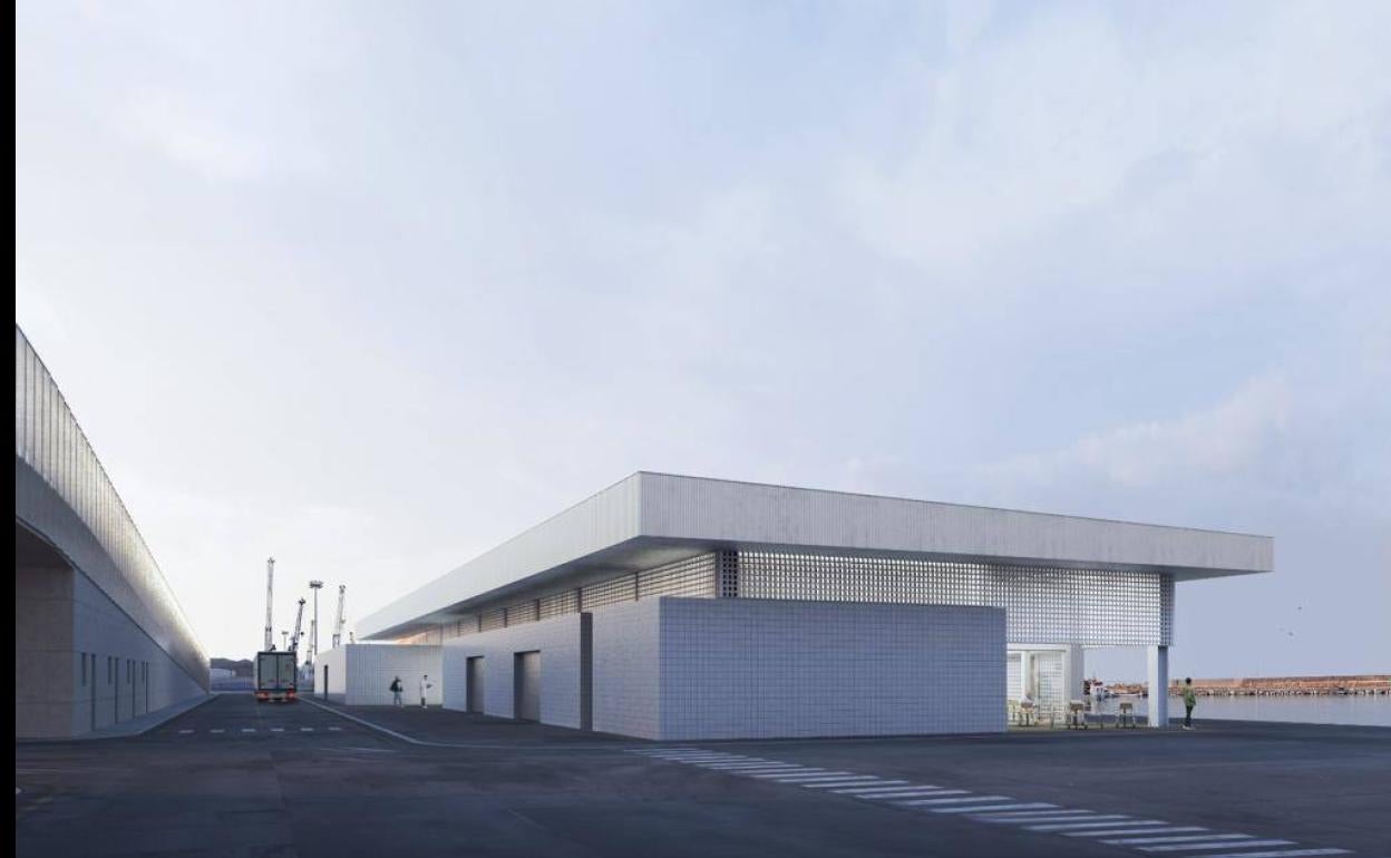 Recreación de la lonja.