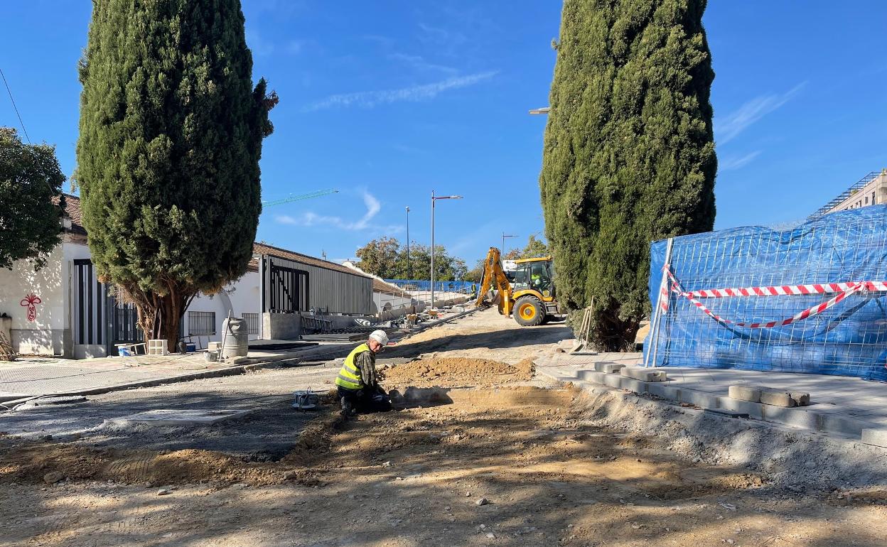 Las obras en calle Halcón.