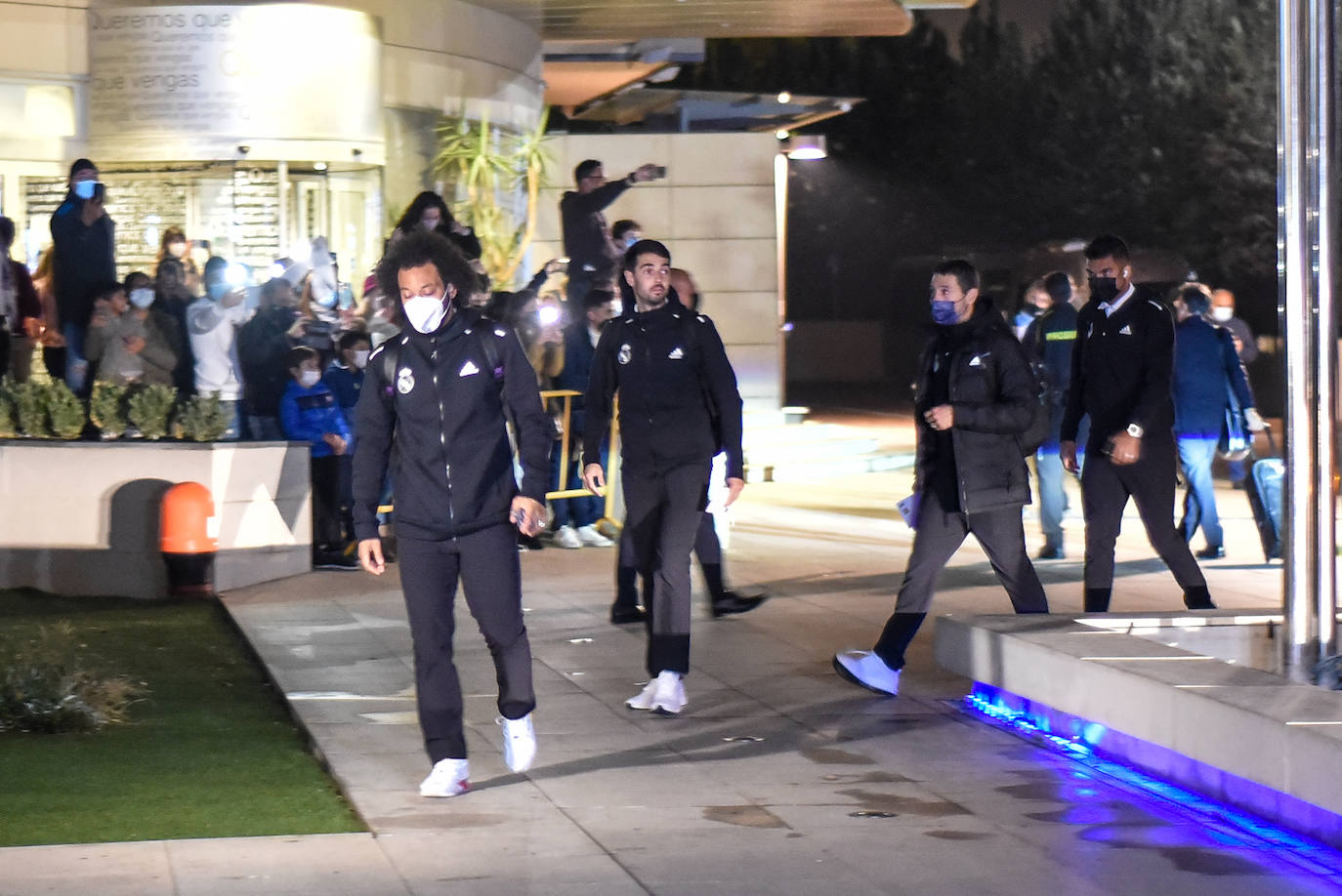 Llegada del Real Madrid a Granada para su partido de este domingo