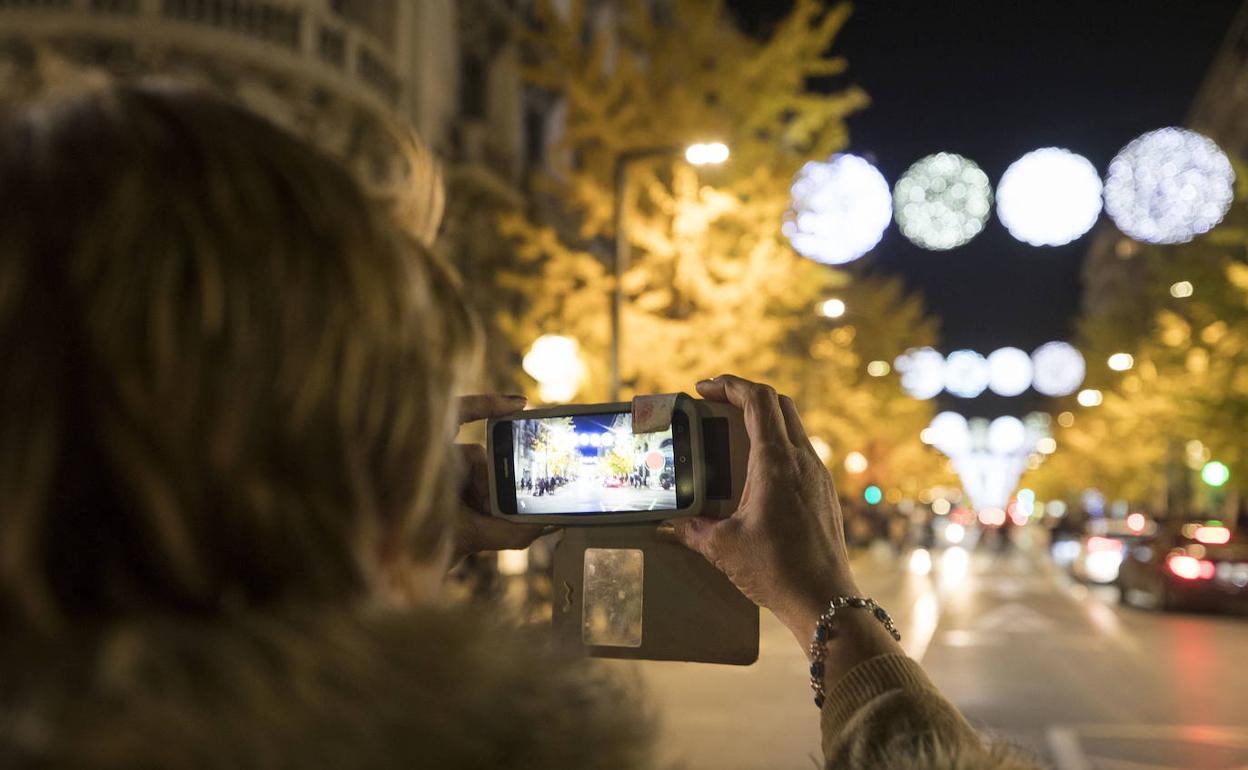 Iluminación de la Gran Vía hace un año