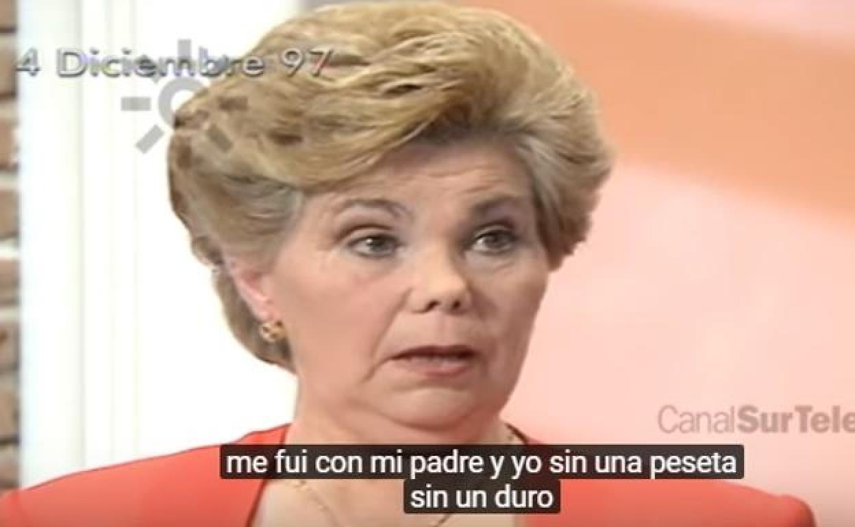 Ana Orantes en su denuncia pública en Canal Sur TV.