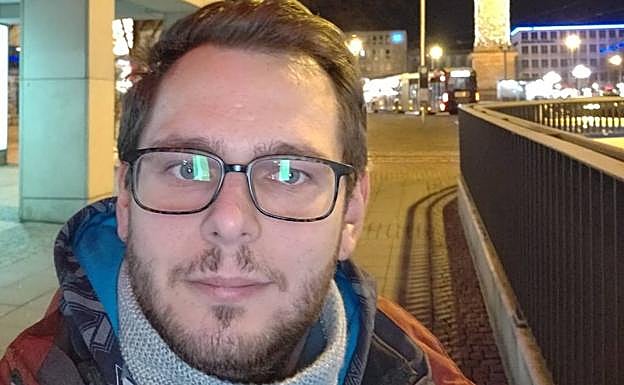 Manuel Gutiérrez, en Luisenplatz, en Darmstadt. 