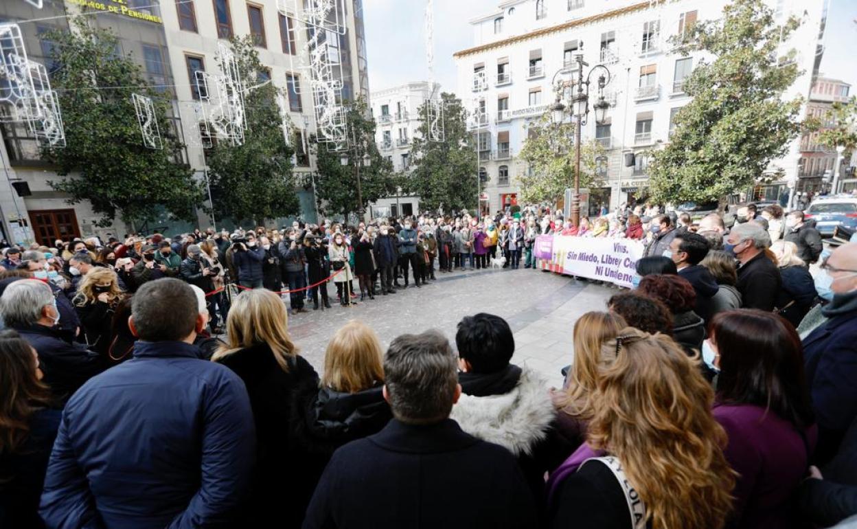 Concentración en la Plaza del Carmen contra la violencia machista.