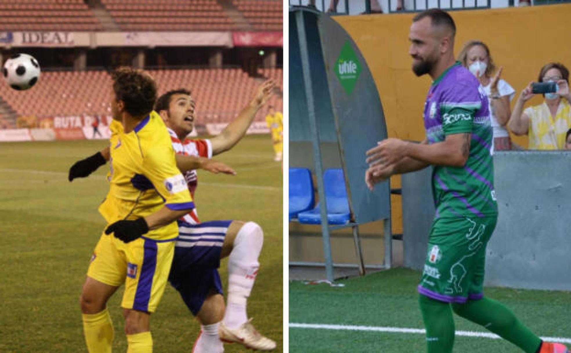 Migue Montes, con el Granada a la izquierda y con el Mancha Real, a día de hoy, a la derecha. 