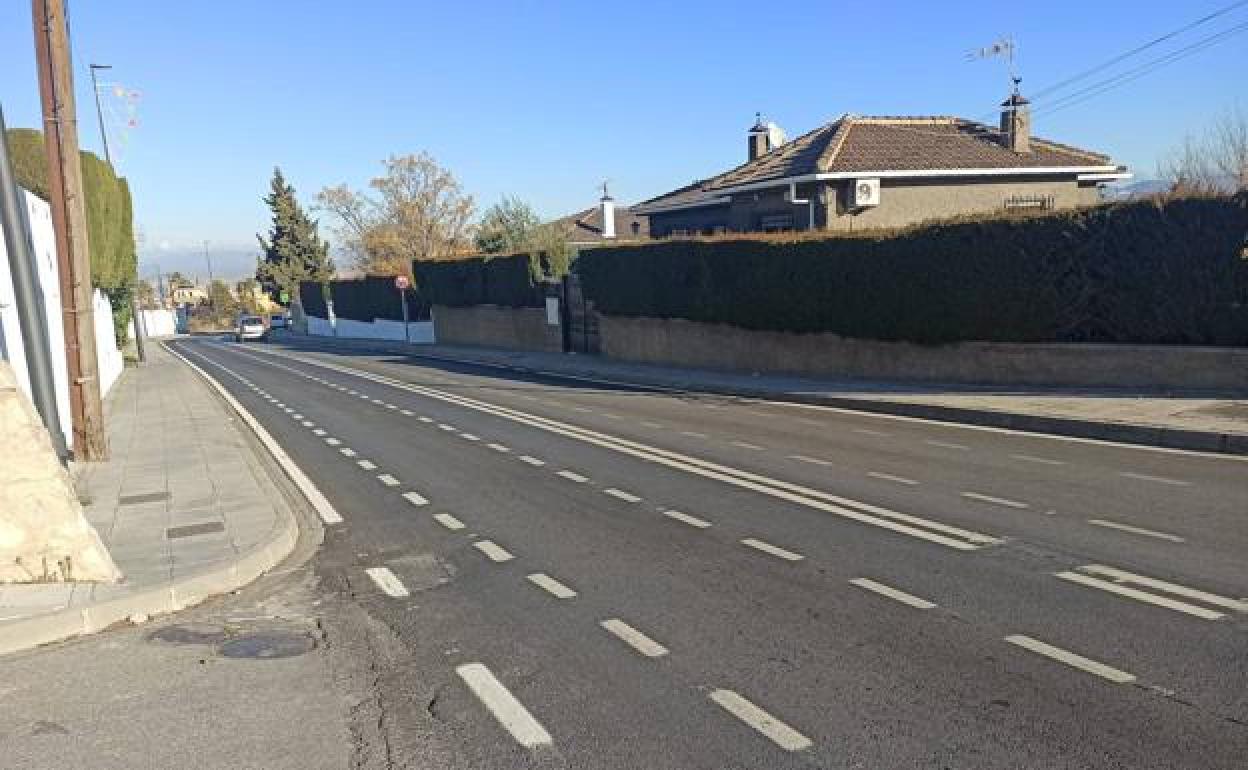 Imagen de la carretera que une Gójar y Ogíjares.