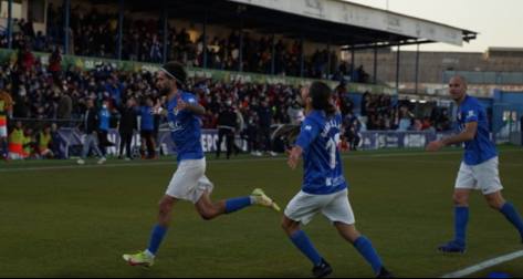 Celebración de los jugadores durante el partido. 