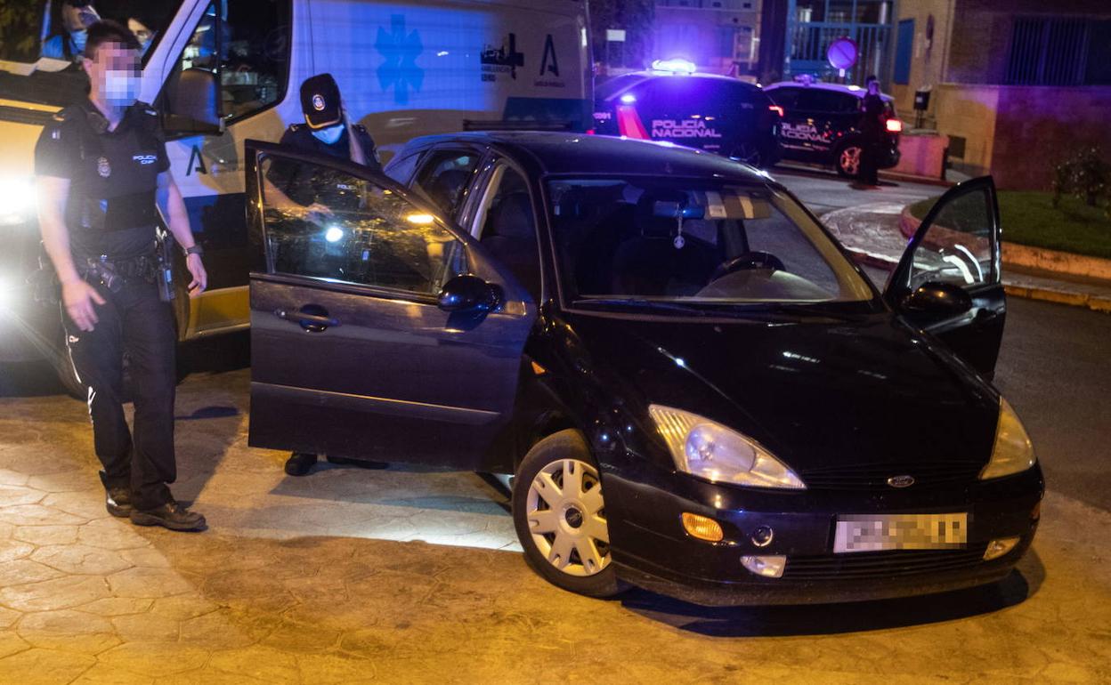 Vehículo en el que trasladaron a uno de los heridos de bala al hospitalde Neurotraumatología. 