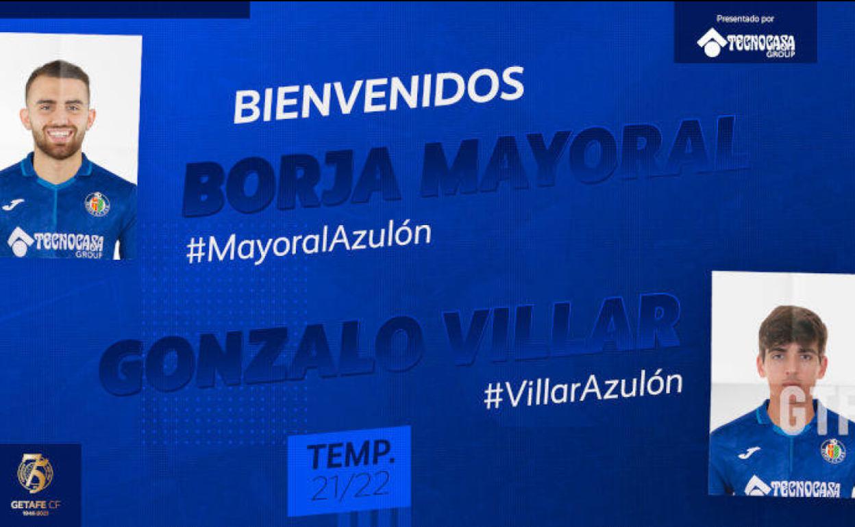 Promocional del Getafe con los dos fichajes. 