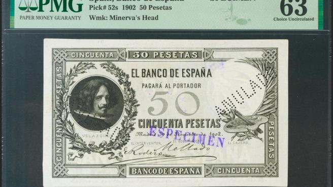 Billete de 50 pesetas ESPECIMEN.