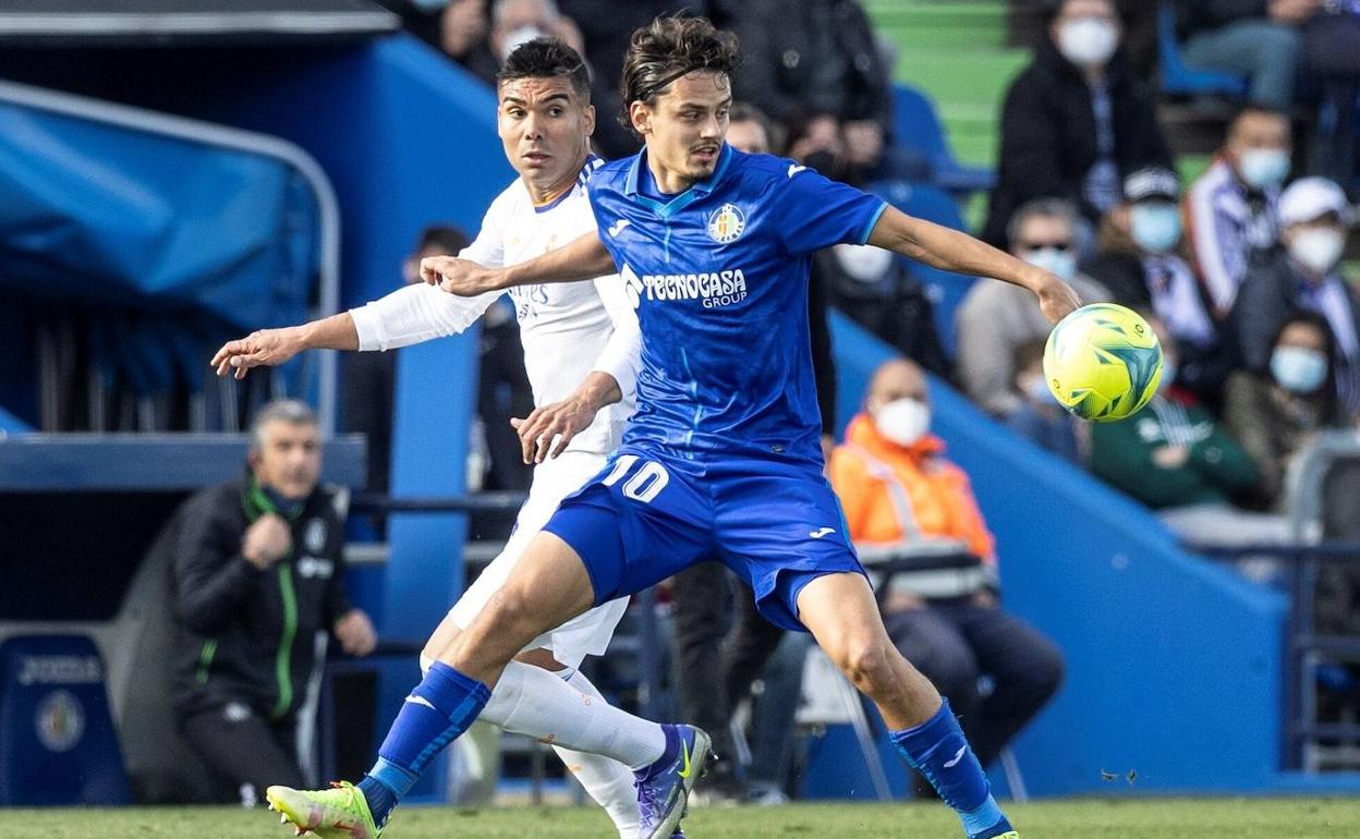 Enes Ünal, en el partido contra el Real Madrid de esta temporada. 