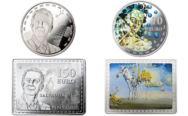 Las nuevas monedas de 150 euros en homenaje a Dalí que ya circulan por España