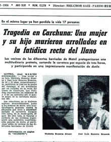 Imagen secundaria 2 - IDEAL se hizo eco el 1 de diciembre de 1981 del atropello mortal de la madre y el hermano de Modesta. 