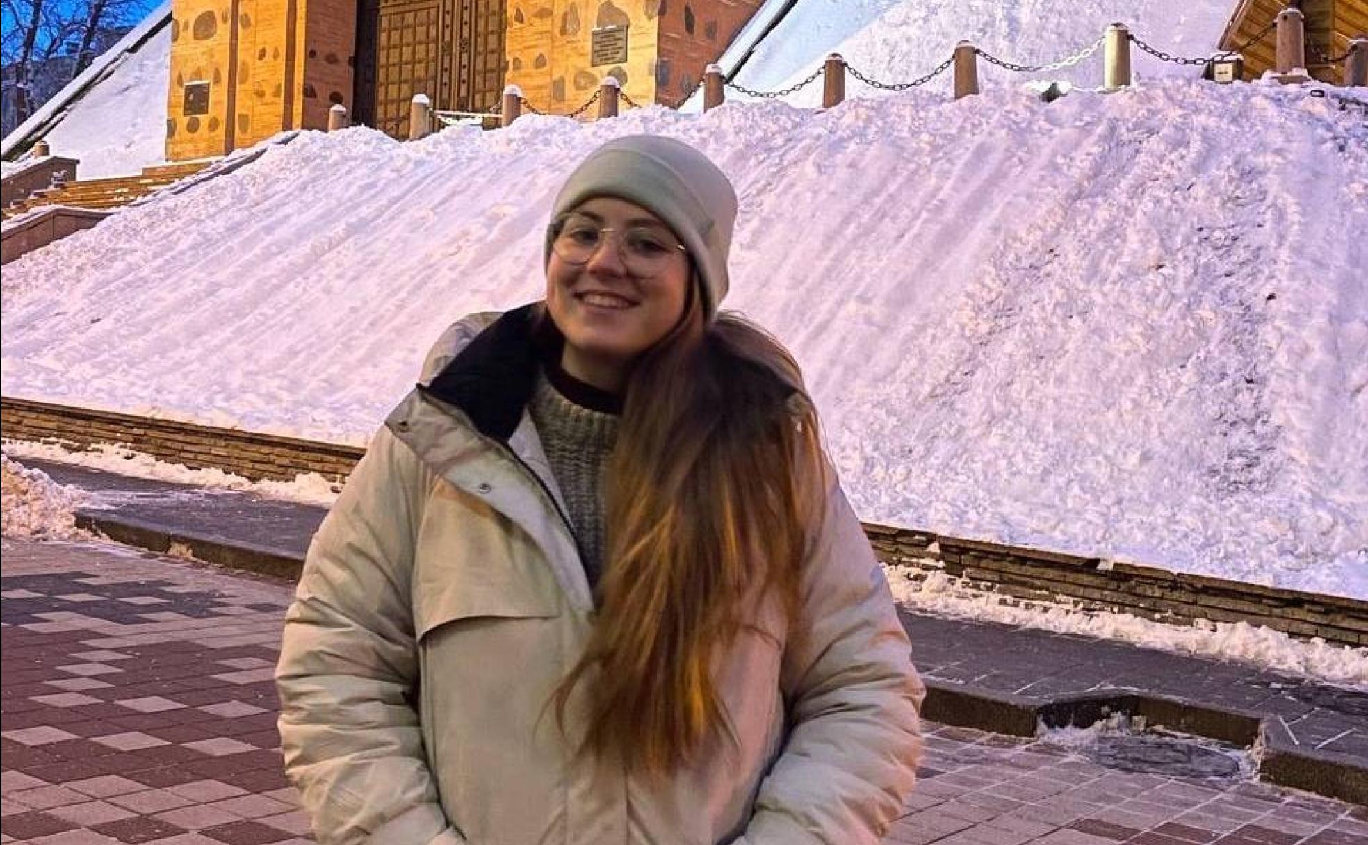 Teresa Pedrajas, en Zoloti Vorota, en Kiev. 