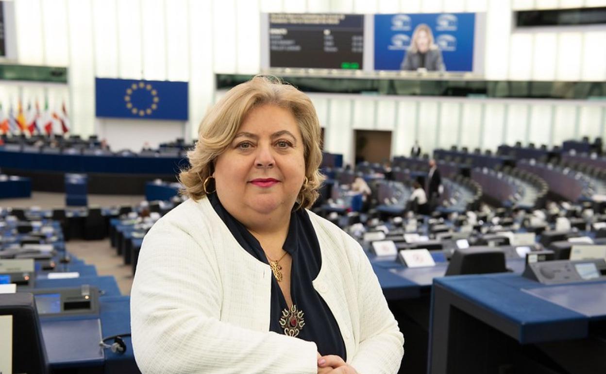 Clara Aguilera en el Parlamento Europeo.