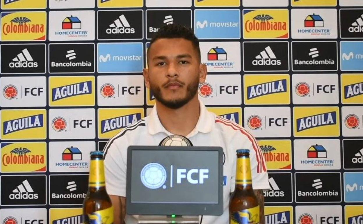 Luis Suárez durante una comparecencia con Colombia esta semana. 