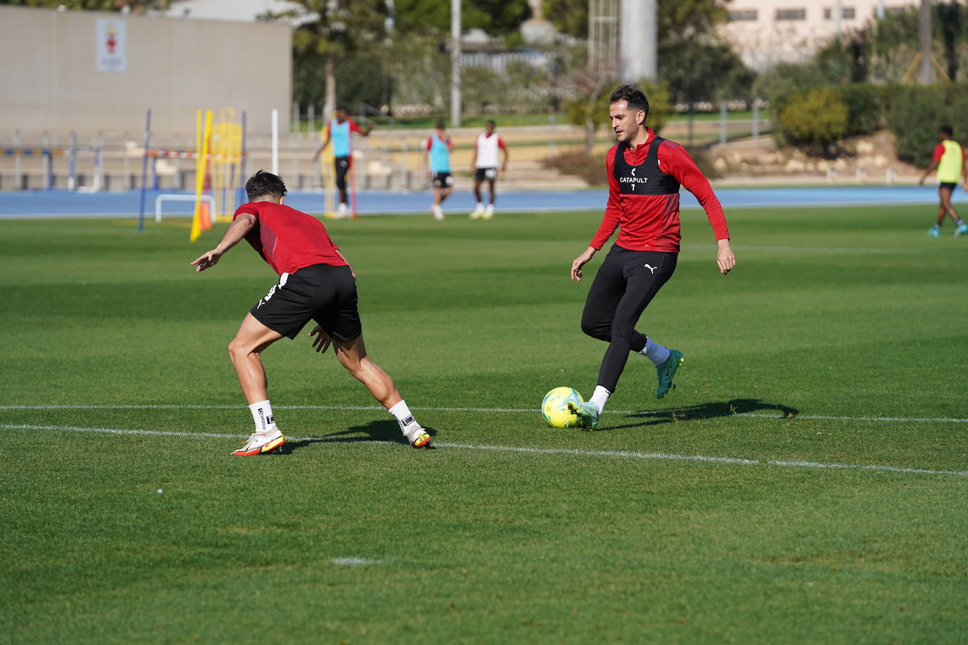 Momento del entrenamiento de la UD Almería.