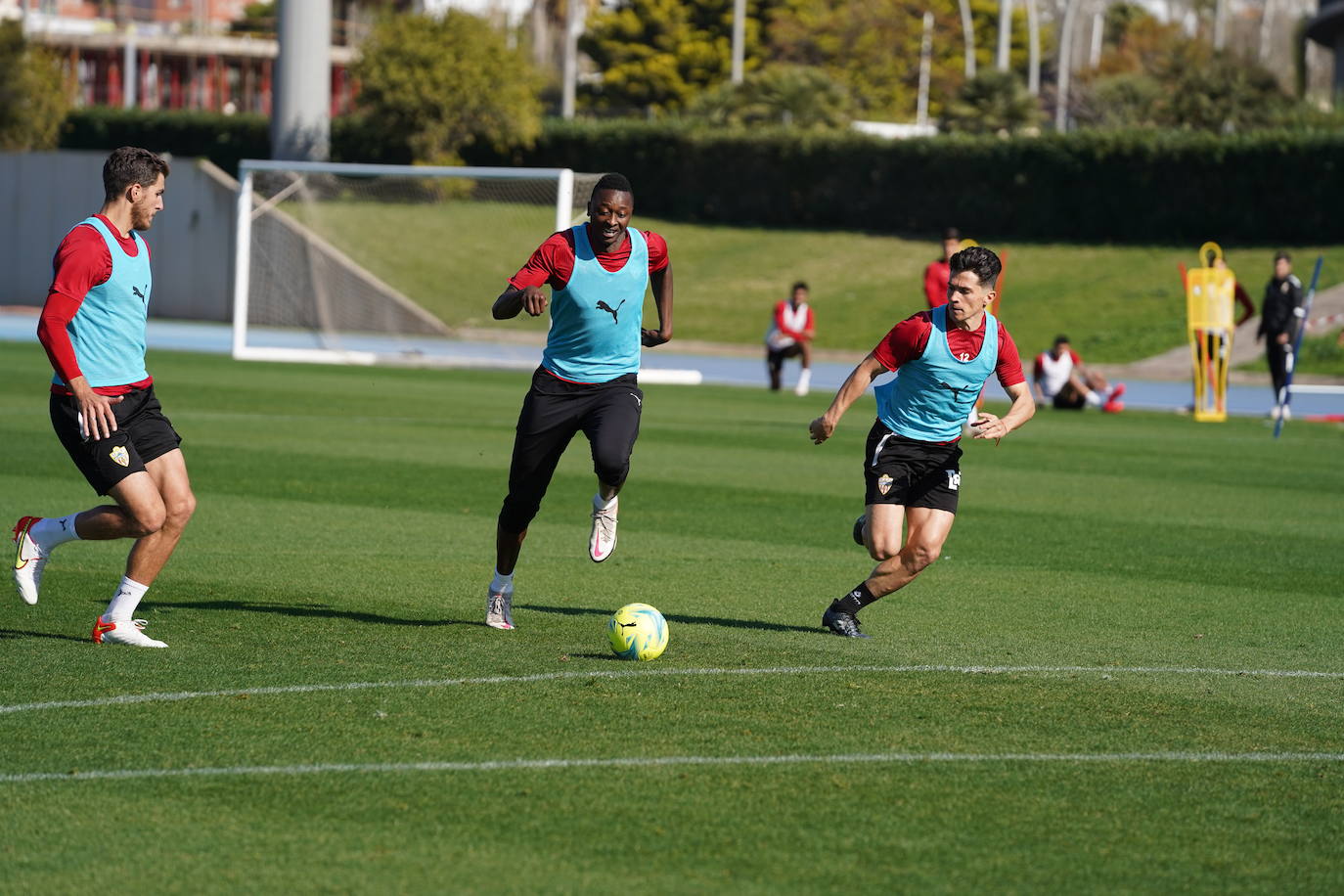 Momento del entrenamiento de la UD Almería.