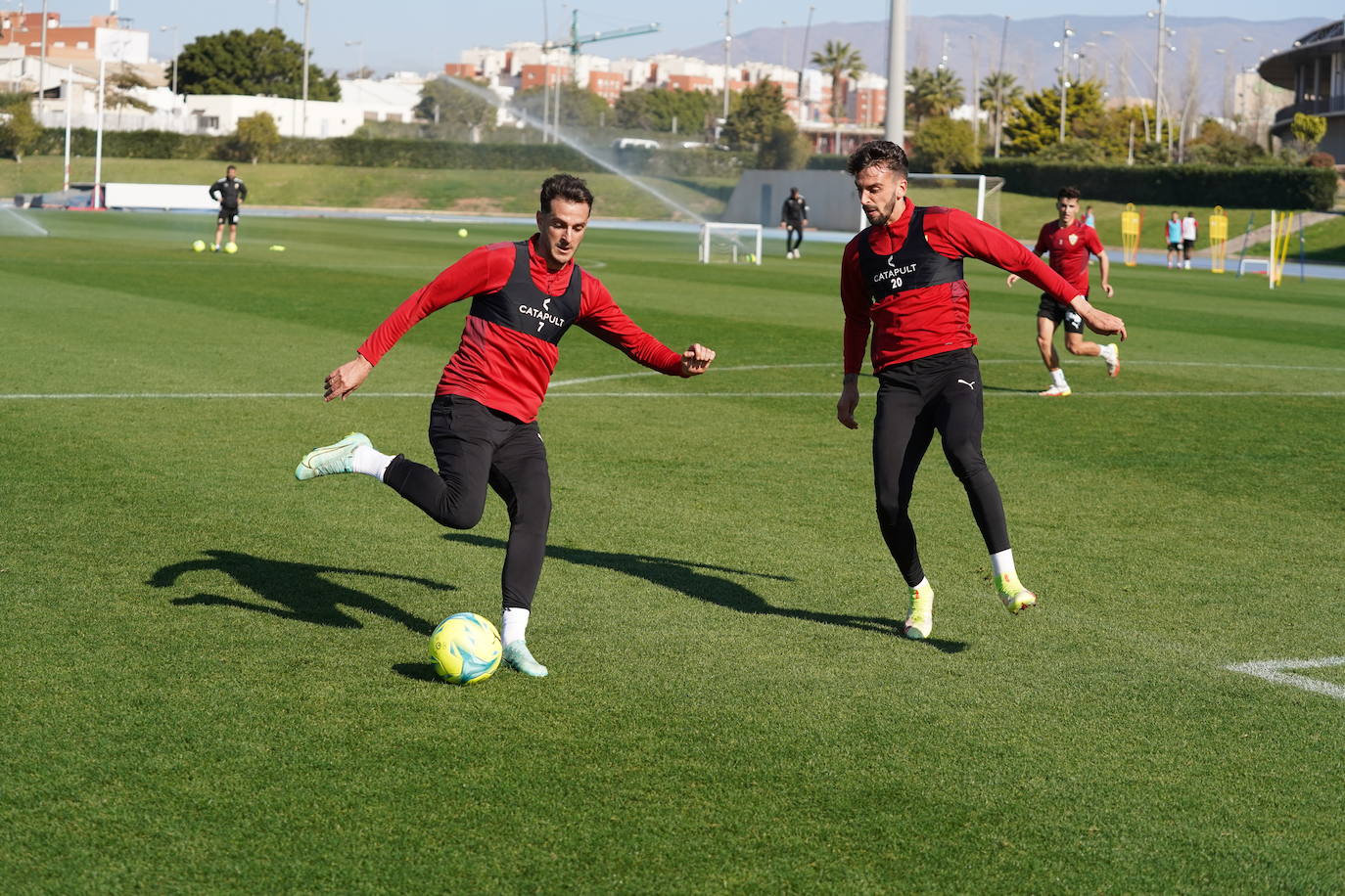 Momento del entrenamiento de la UD Almería.