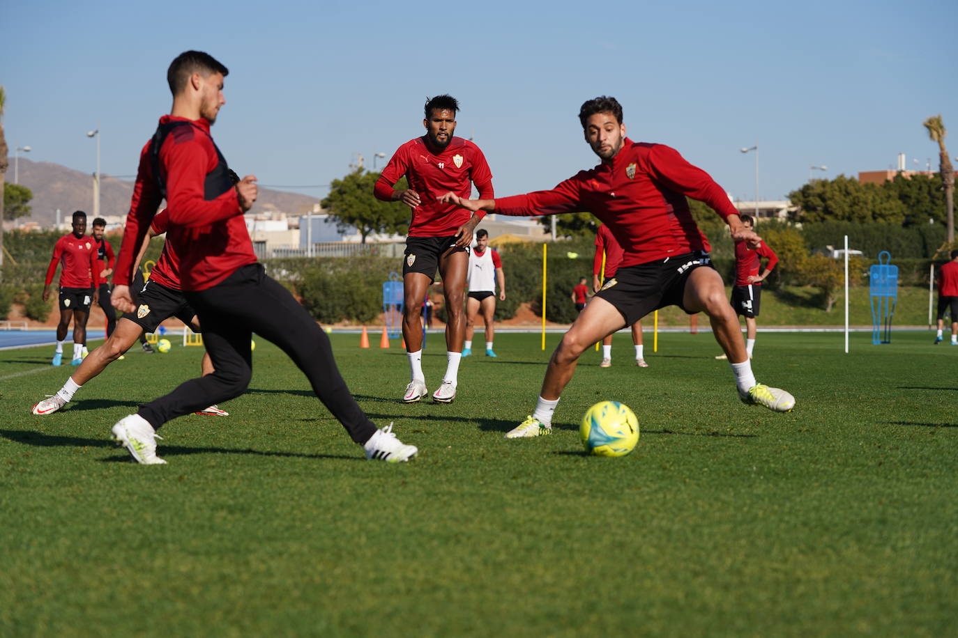 Momento del entrenamiento de la UD Almería.