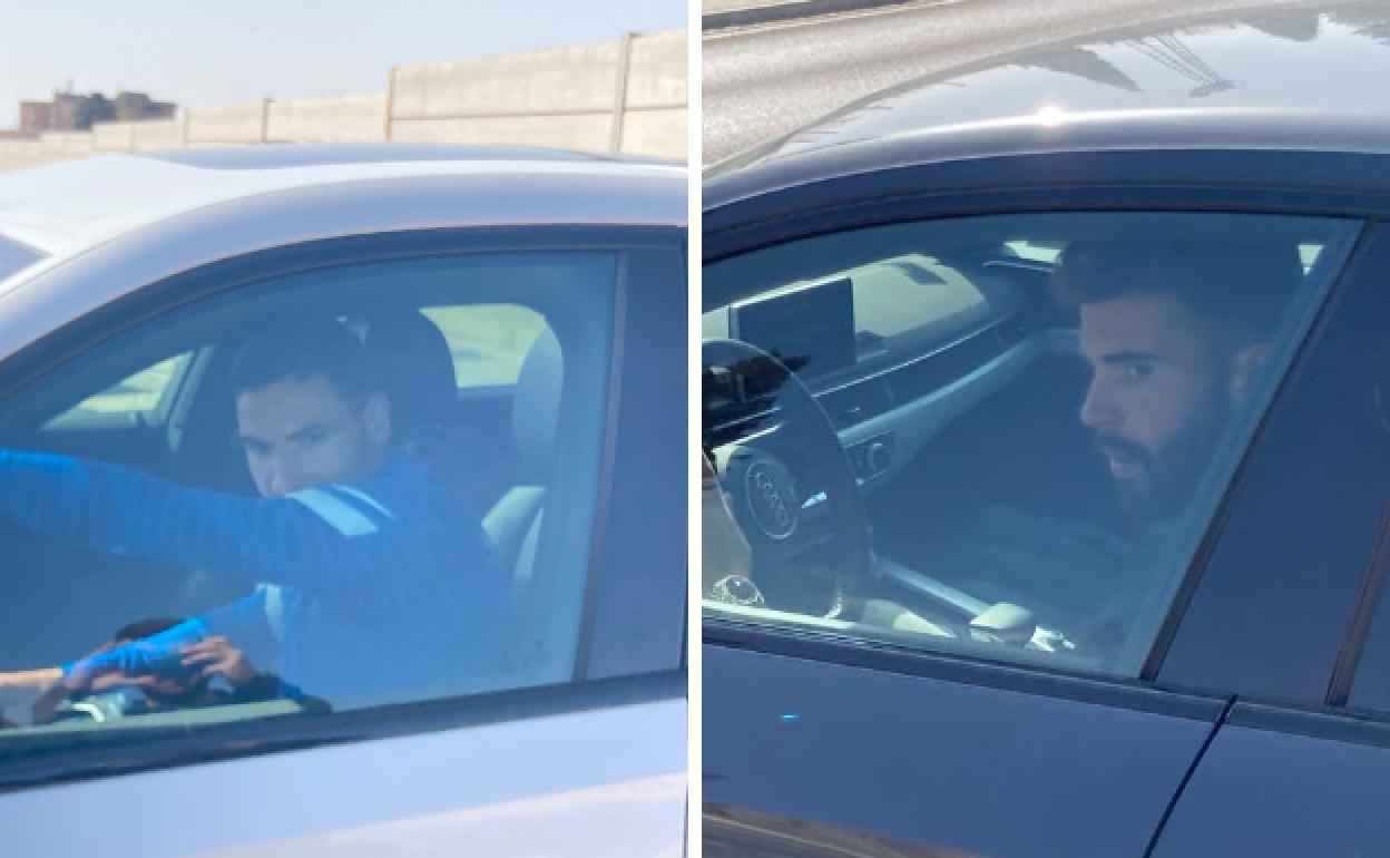 Luís Maximiano y Antonio Puertas a la salida del entrenamiento 