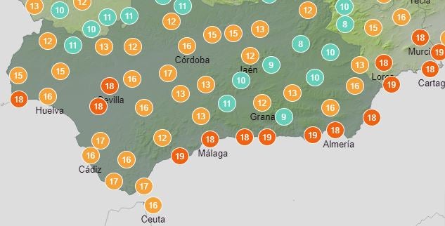 Temperaturas en Andalucia
