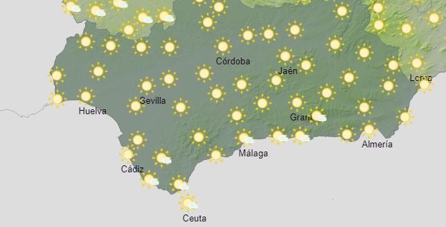 Tiempo en Andalucía el lunes