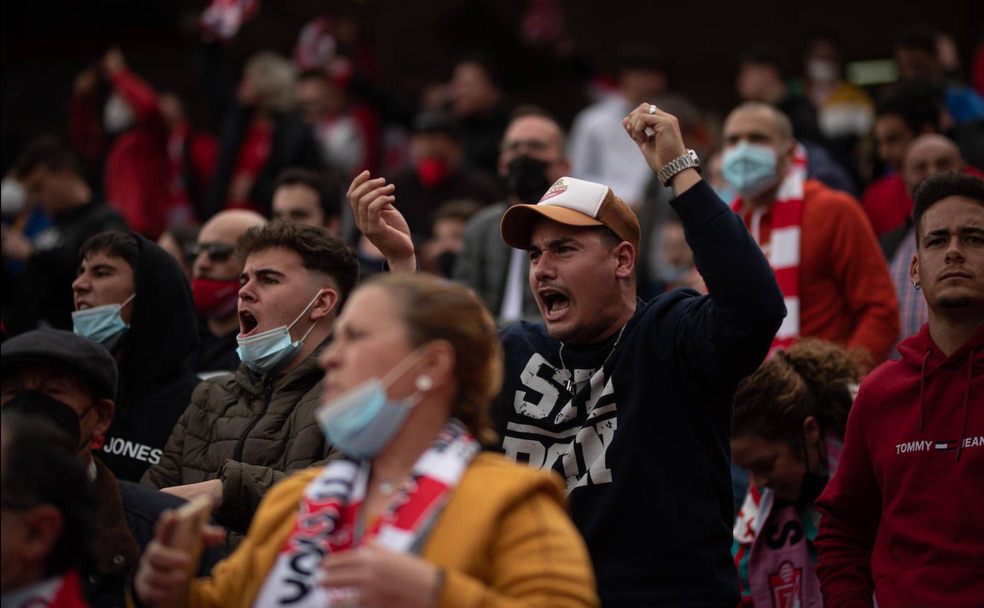 Enfado desde la grada con las distintas circunstancias que causaron una nueva derrota de su equipo.