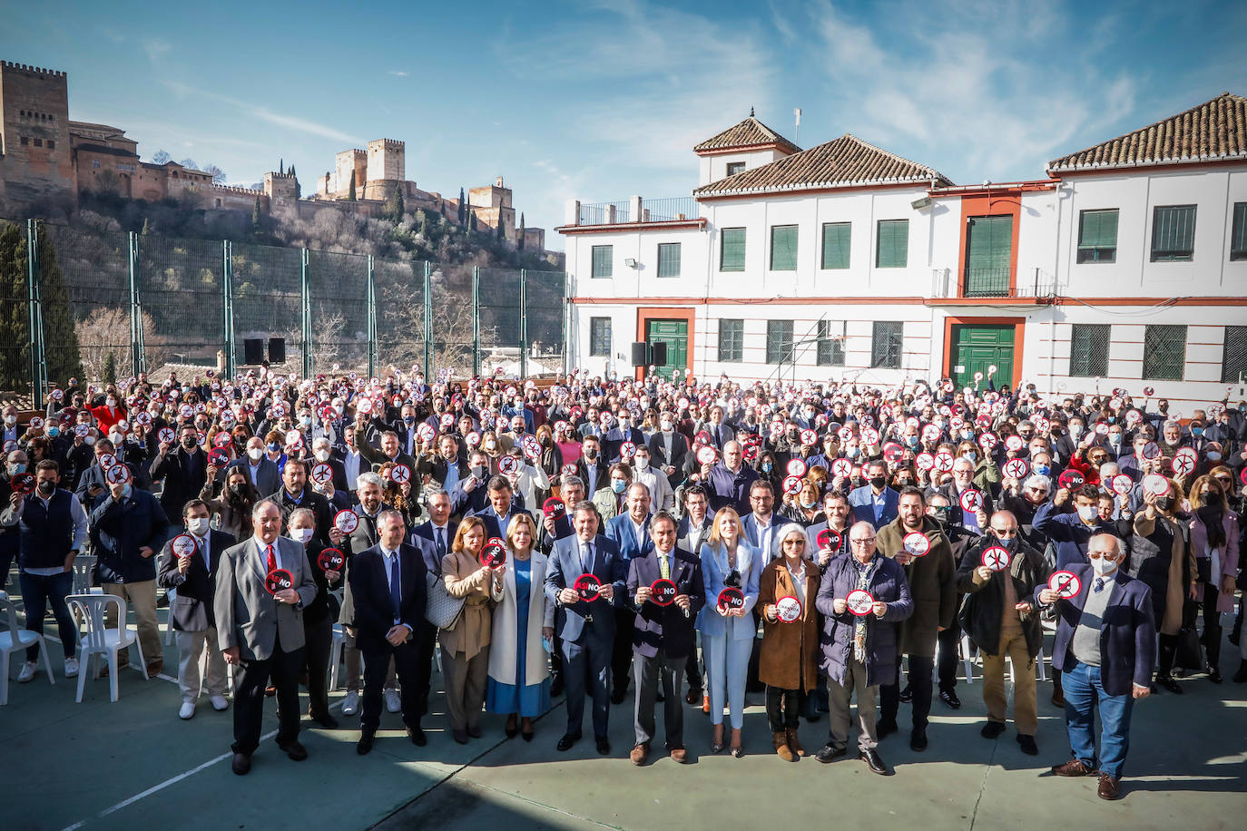 El histórico plante que reunió este pasado lunes a más de 500 empresarios granadinos para exigir mejores conexiones. 