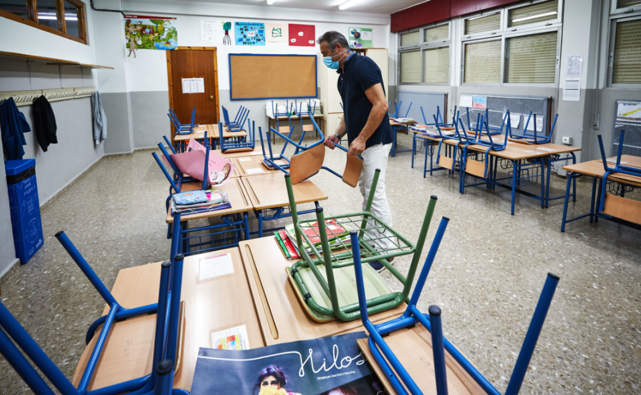 Un aula de un colegio en Andalucía.