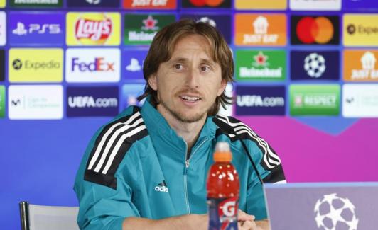 Luka Modric, durante su comparecencia. 