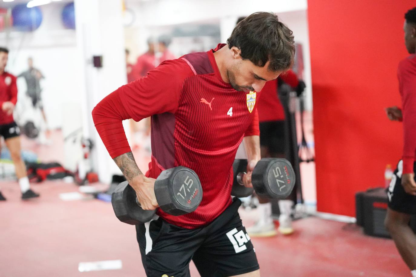 Eguaras en la sesión de recuperación realizada ayer. 