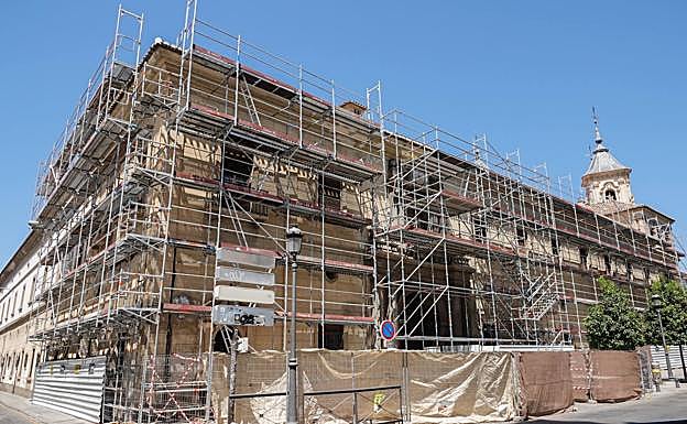 Foto de archivo de los andamios en San Juan de Dios en 2019. 