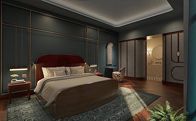 Una de las habitaciones, diseñada por ordenador. 