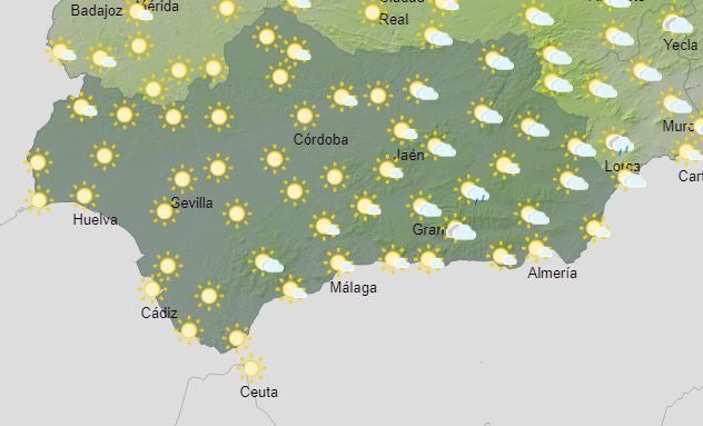 Tiempo el domingo en Andalucía