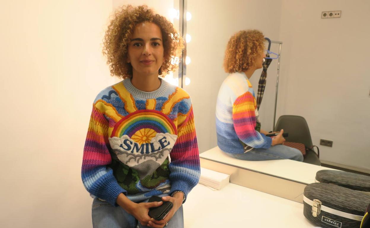 Leila Slimani, en un camerino del Centro Lorca.
