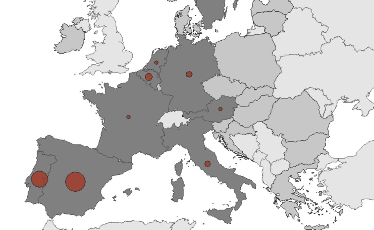 Países de la Unión Europea donde se han confirmado casos de la viruela del mono.