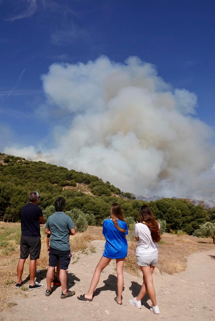 El fuego se ha originado en una zona cercana a viviendas y la Abadía del Sacromonte