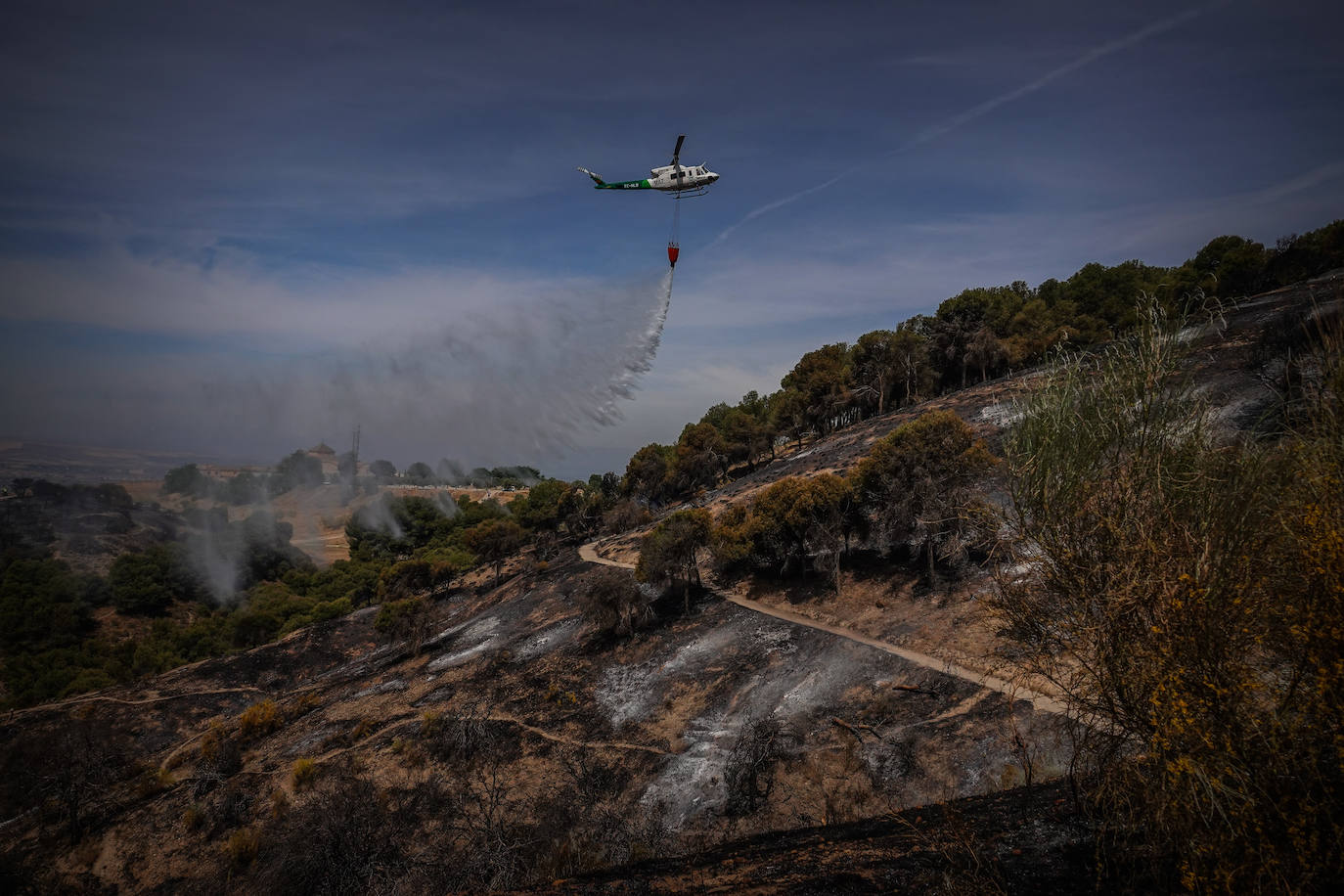 Visitamos el entorno afectado por el fuego declarado el pasado domingo por la tarde