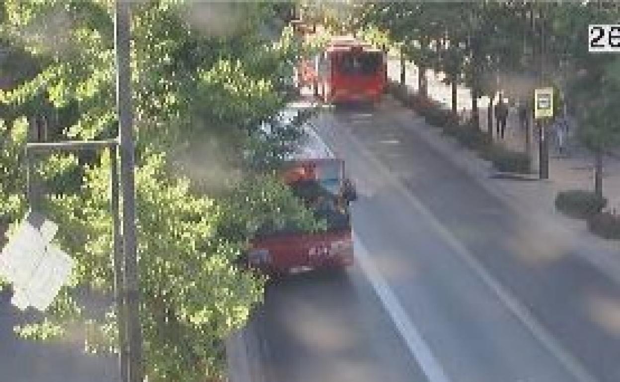 Circulación en Gran Vía este miércoles.