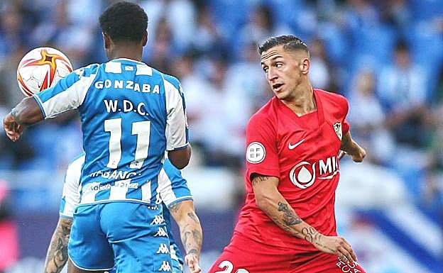 Una jugada del partido. 