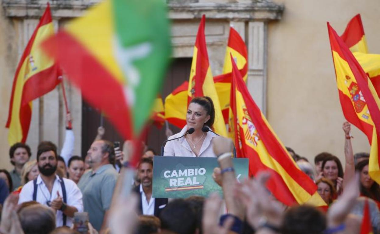 La candidata de Vox a la Presidencia de la Junta de Andalucía, Macarena Olona.