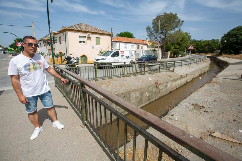 La acequia gorda al descubierto a escasos metros de las casas de Bobadilla. 