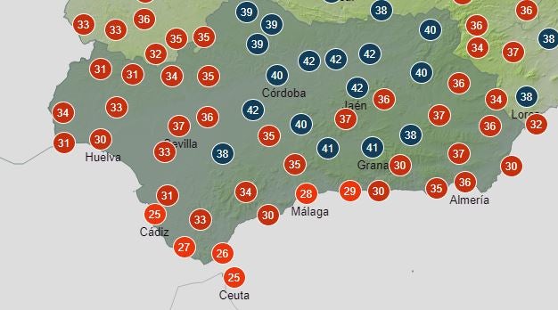 Temperaturas en Andalucía