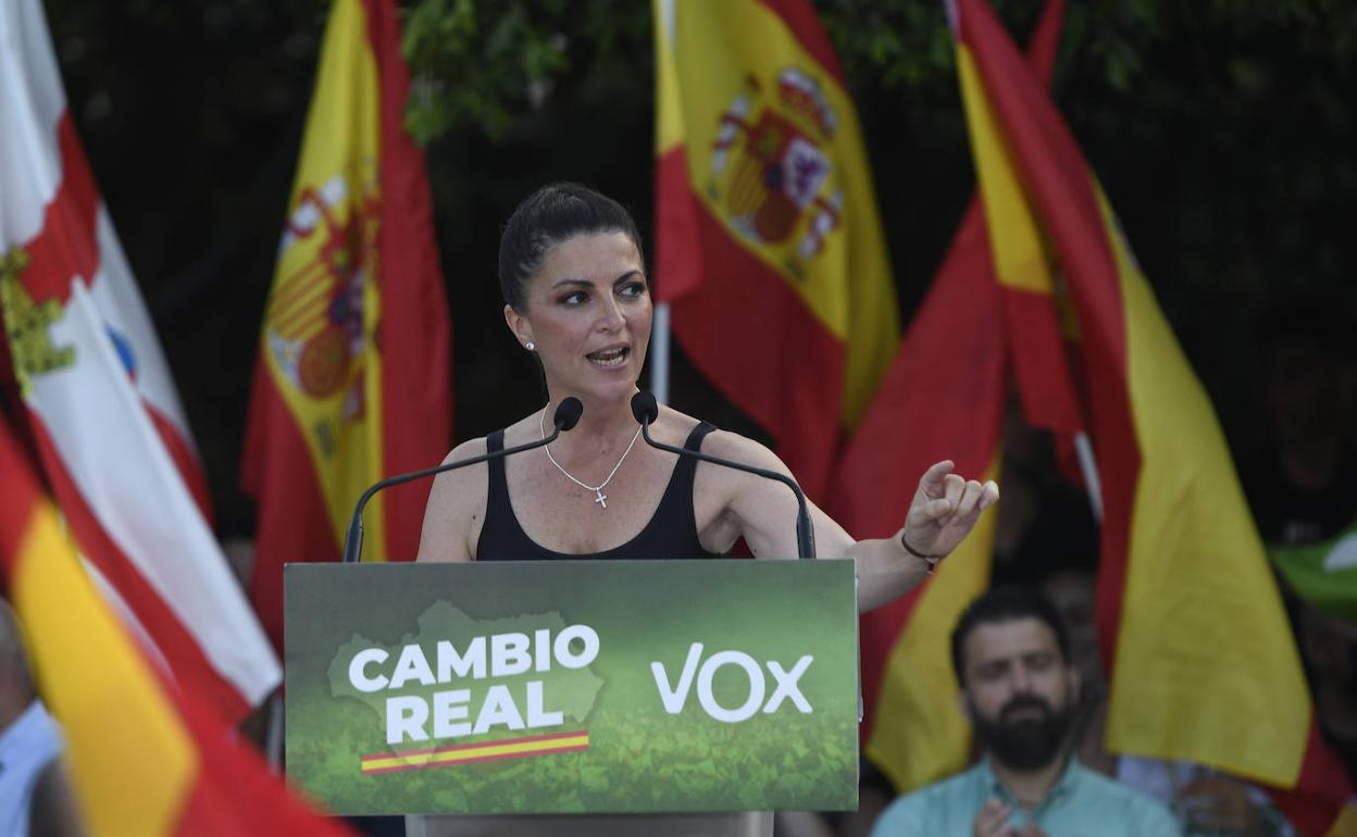 La candidata de Vox a la presidencia de la Junta de Andalucía, Macarena Olona
