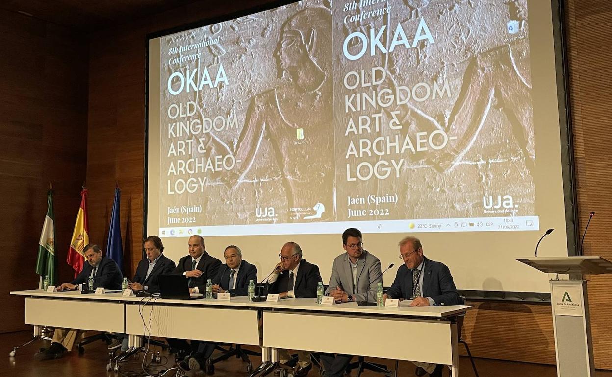 Luis Jesús García-Lomas, José Manuel Higueras, Youssef Mekkawy, Gustavo Reyes, Jesús Estrella, Francisco Javier Lozano y Alejandro Jiménez, en la inauguración.
