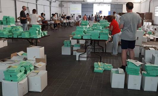 Preparativos para la jornada electoral del pasado domingo. 