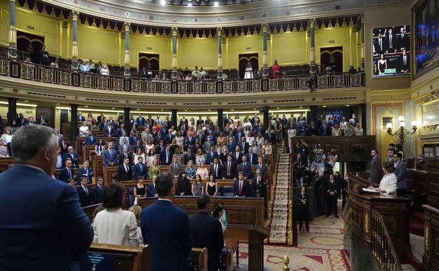 Todos los diputados, incluidos los de Bildu, guardaron un minuto de silencio por Miguel Ángel Blanco .